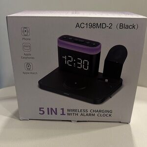 5 in 1 Wireless Charging with Alarm Clock